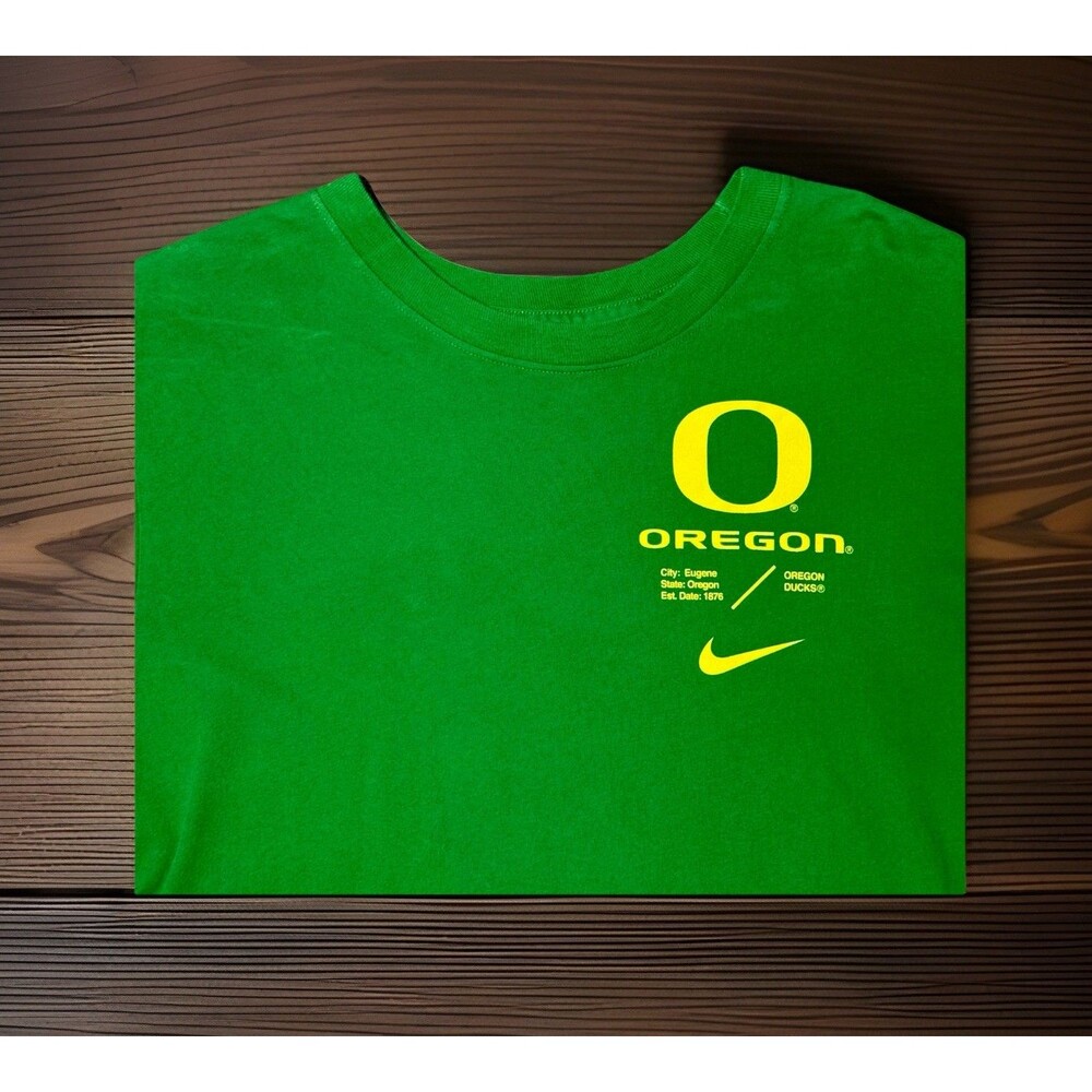 University Of Oregon Ducks T-Shirt Football Nike Tee Green Men’s Size Large